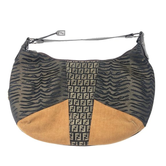 Fendi Zucca Animal Print Hobo Bag - Picture 1 of 11